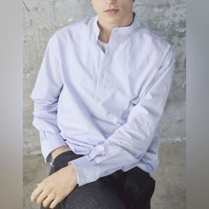 Maison Standards Pablo Raye Striped Painter Shirt Black/White Small NWT IN PKG